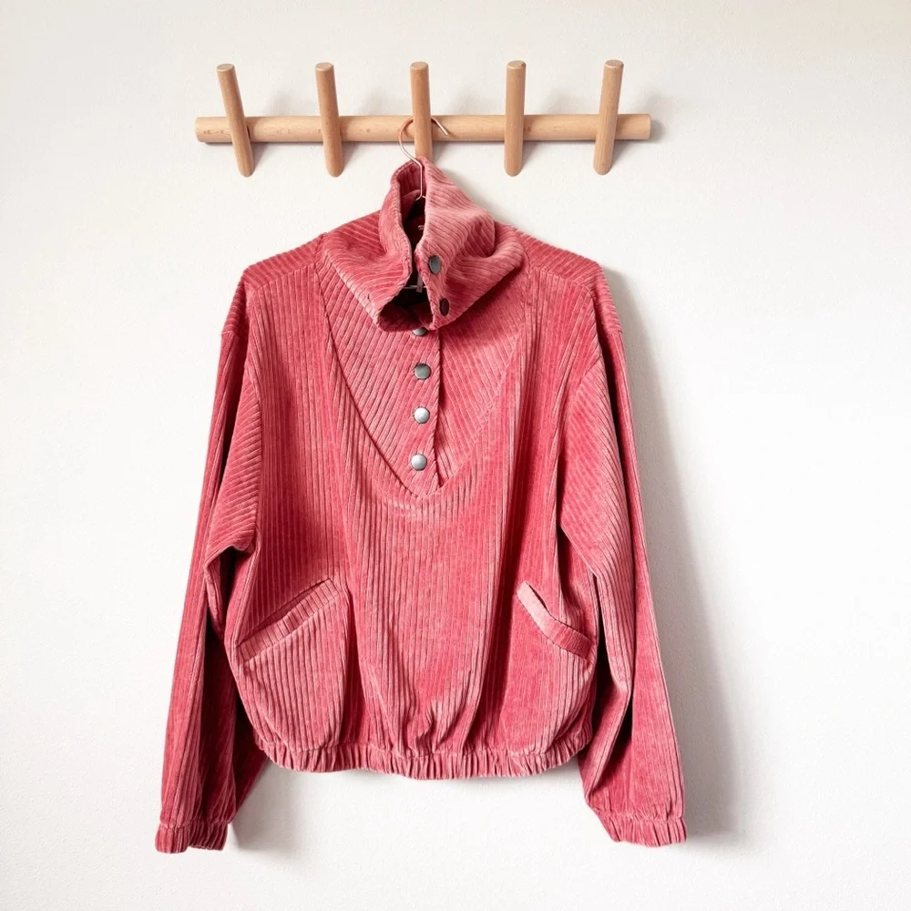 Free People Serena Ribbed Pink Pullover - Picture 3 of 11